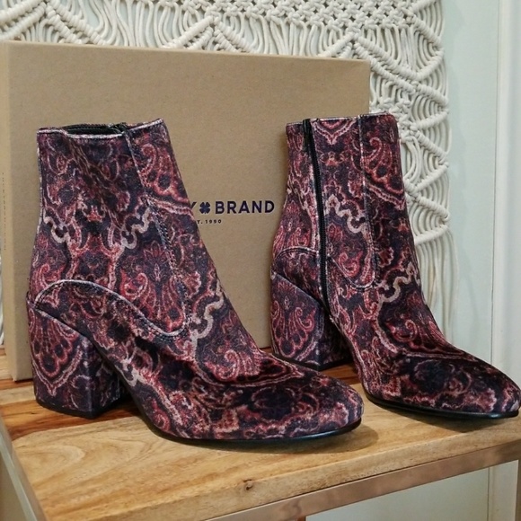 Lucky Brand Shoes - Lucky Brand Rainns Paisley Brocade Velvet Boot NIB